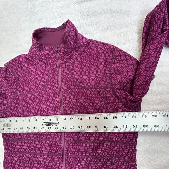 Prana Womens Full-Zip Jacket Pink Pattern Medium Lightweight Stretch Pockets - Picture 7 of 8